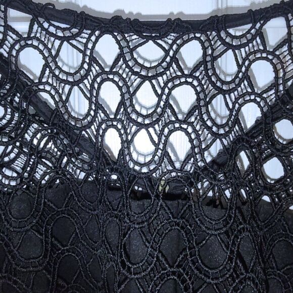 West 22 x Yoana Baraschi gothic crochet lace bell sleeve mini dress XS S - Picture 4 of 5